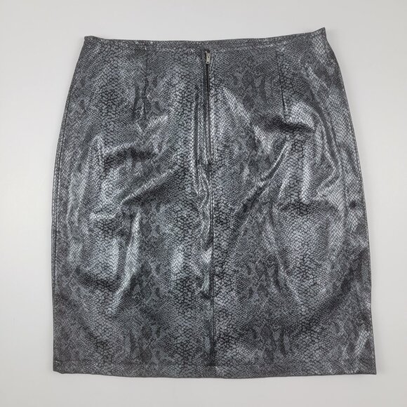 Vintage Y2K Club Kids Metallic Snake Print Moto Jacket & Skirt Set Silver Black - Picture 10 of 16
